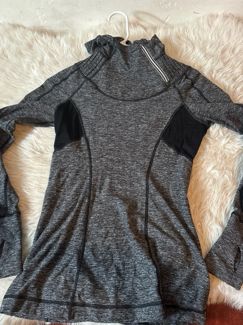 lululemon athletica Heathered Dark Gray Hooded Performance Pullover